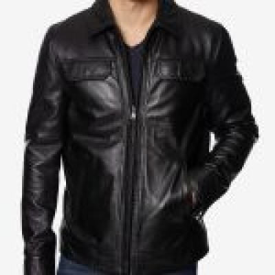 Men’s Two Flap Pocket Leather Jacket