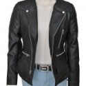 Miranda Kerr Biker Quilted Leather Jacket