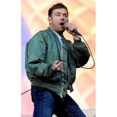 Musician Damon Albarn Satin Jacket