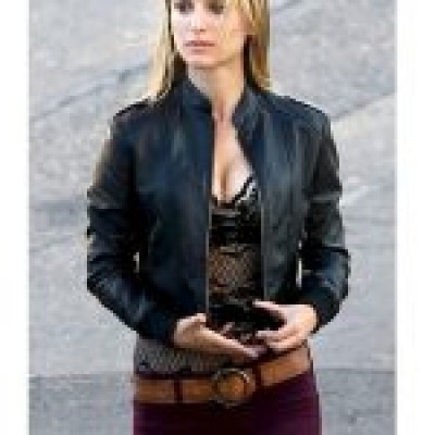 Natalie Portman Black Leather Coat For Women