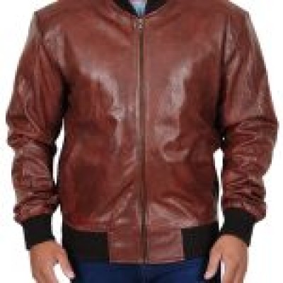 Nick Jonas Brown leather Jacket