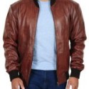 Nick Jonas Brown leather Jacket