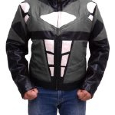 Power Rangers Mens Superhero Costume Mighty Grey Leather Jacket