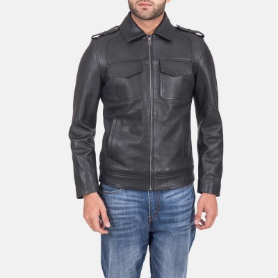 Sergeant Black Leather Jacket