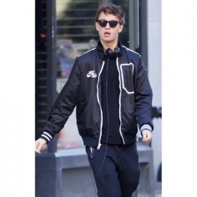 Baby Driver Ansel Elgort Black Jacket