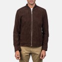 Blain Mocha Suede Leather Bomber Jacket