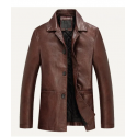 Business Casual Faux Leather Jackets For Men