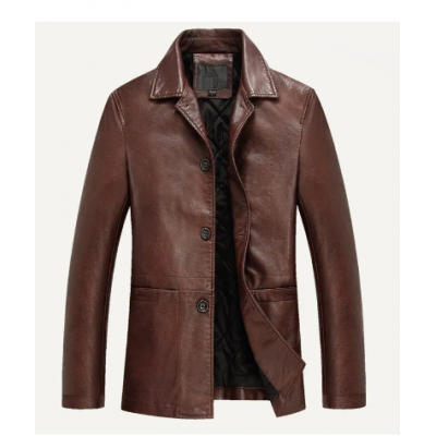 Business Casual Faux Leather Jackets For Men