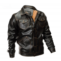 Fleece Warm Thick Winter Motorcycle Leather Jacket