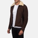 Coffner Brown Shearling Fur Leather Jacket