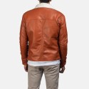 Dan Frost Tan Shearling Leather Jacket Mens