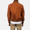 Eaton Brown Suede Leather Bomber Jacket