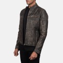 Ionic Distressed Brown Biker Leather Jacket