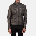 Ionic Distressed Brown Biker Leather Jacket