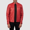 Ionic Red Biker Leather Jacket