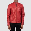 Ionic Red Biker Leather Jacket