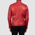 Ionic Red Biker Leather Jacket