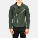 Armand Green Suede Biker Leather Jacket