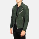 Armand Green Suede Biker Leather Jacket