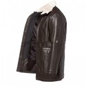 Men Stylish Real Leather Fur Coat