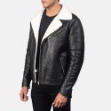 Alberto White & Black Shearling Leather Jacket