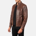 Alex Brown Biker Leather Jacket