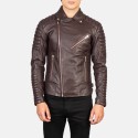 Armand Maroon Biker Leather Jacket