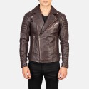 Armand Maroon Biker Leather Jacket