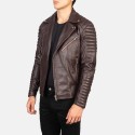 Armand Maroon Biker Leather Jacket