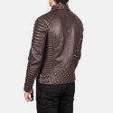 Armand Maroon Biker Leather Jacket