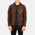 Armand Mocha Suede Biker Leather Jacket