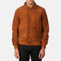 Coffmen Brown Suede A2 Leather Bomber Jacket