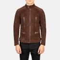 Damian Mocha Suede Biker Leather Jacket