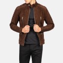 Damian Mocha Suede Biker Leather Jacket