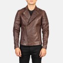 Faisor Brown Biker Leather Jacket
