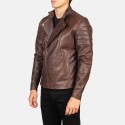 Faisor Brown Biker Leather Jacket