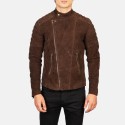 Faisor Mocha Suede Biker Leather Jacket