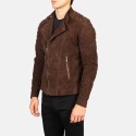 Faisor Mocha Suede Biker Leather Jacket