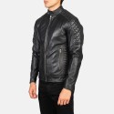 Fernando Quilted Black Biker Leather Jacket