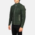 Fernando Quilted Green Suede Biker Leather Jacket