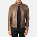 Gatsby Mocha Biker Leather Jacket