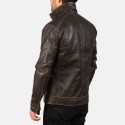 Hudson Brown Biker Leather Jacket