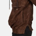 Kenton Hooded Mocha Suede Pullover Jacket