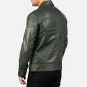 Lavendard Green Biker Leather Jacket