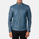 Mack Blue Biker Leather Jacket