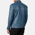 Mack Blue Biker Leather Jacket