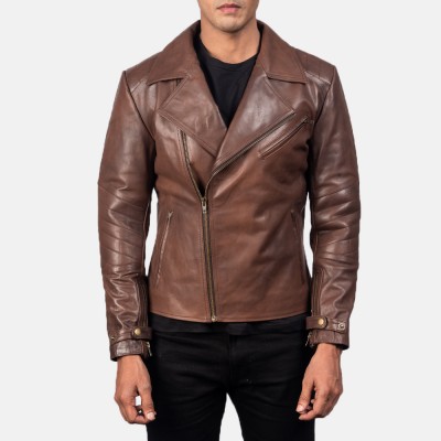 Raiden Brown Biker Leather Jacket