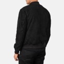 Shane Black Suede Leather Bomber Jacket