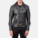 Vincent Black Biker Leather Jacket