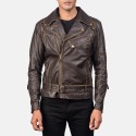 Vincent Brown Biker Leather Jacket